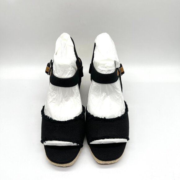 Lucky Brand Womens Size 9.5 Mindra Black‎ Espadrilles Wedges Sandals Shoes - Picture 3 of 14